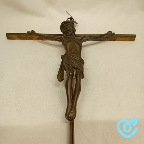 Vintage metal crucifix - metal,