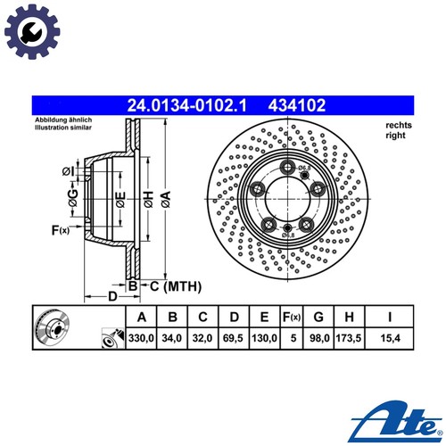 Brake disc 0134 0102 - brake, 24.0134-0102.1