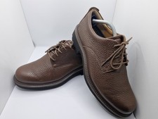 Mens Ecco Metropole Oslo Brown Leather Derby Round Toe Shoes Uk Size 8 - 8.5 