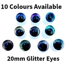20mm Safety Eyes, Various Colours With Nose for Teddys , Soft Toys & Amigurumi