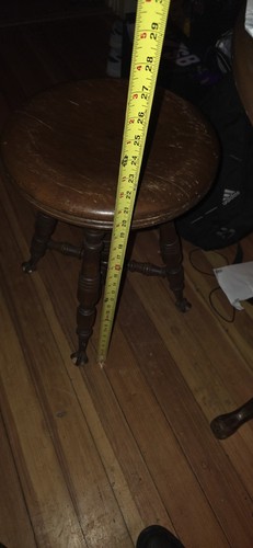 Antique round wooden stool - round,