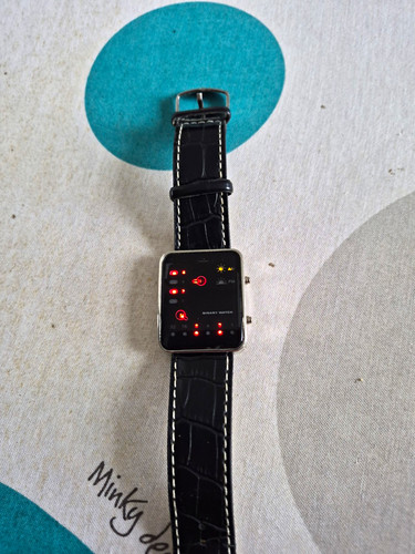 Binary watch 42mm silver metal - binary,