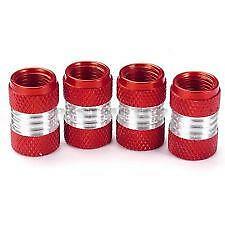 Metallic RED Metal Steel Dust Valve Wheel Tyre Caps (DC5) fits Classic (F)