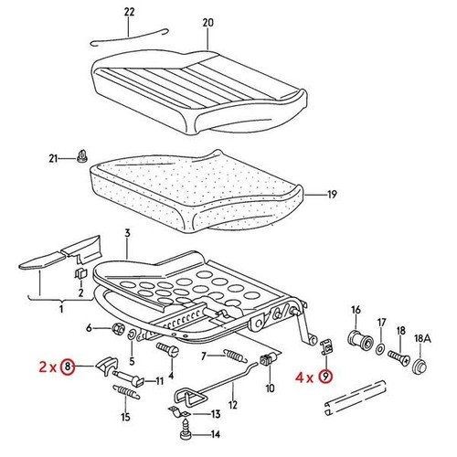 Set seat rail - set, of