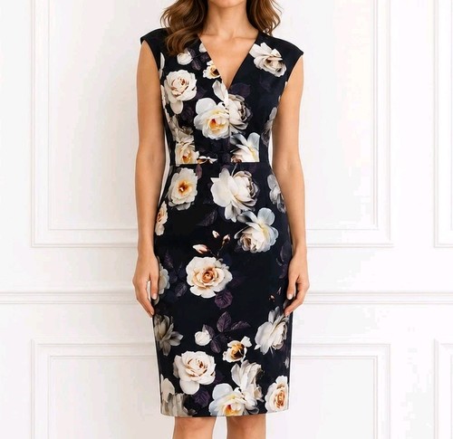 Phase eight navy floral midi - floral,