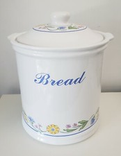 Staffordshire Summer Meadow Ceramic Bread Bin Crock with Lid - Cracks