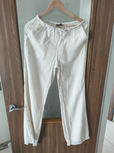 Cream wide leg trousers size - wide,