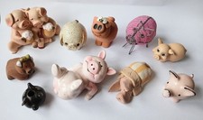 10 vintage pig ornaments, last