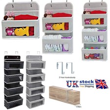 4 Pockets Over Door Hanging Organiser Bag Shoe Rack Closet Storage Tidy Hanger