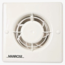 Low Voltage Extractor Fan 12V AC for Bathroom Wall/Ceiling Manrose XF100LV 100mm