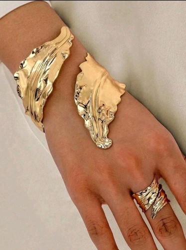 Gold leaf bracelet with - bracelet,