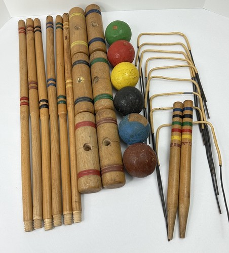 Vtg croquet set c1940 - c1940, wood