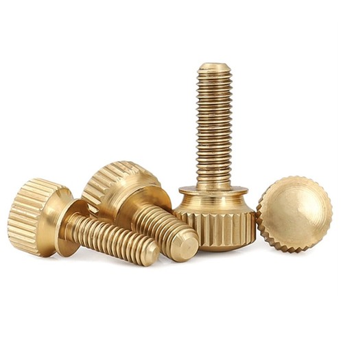 Brass knurled thumb screws - knurled,