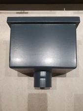 75mm Outlet Rectangular Aluminium Hopper Anthracite Guttercrest Rainwater