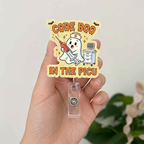 Cute ghost nurse badge reel - nurse,
