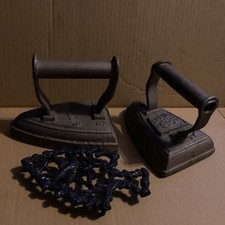 2x Antique Cast Iron Irons Inc