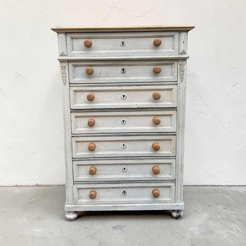 Antique pine painted - painted, tallboy