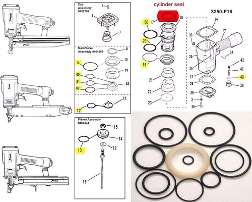 Ring rebuild kit for paslode - o-ring,