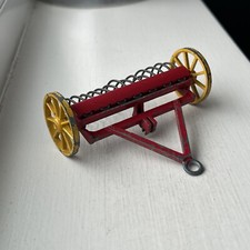 DINKY HAY RAKE DIECAST METAL RED & YELLOW WITH ALL COMBS, LEVER MISSING 27k/342