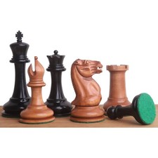 1849 Cooke Type Staunton Chess Set- Chess Pieces Only - Ebony & Antiqued Boxwood