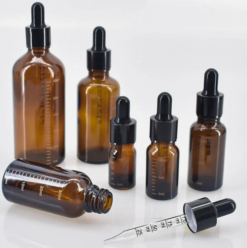 Amber glass dropper bottle - glass,