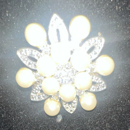 Silver tone faux pearl - pearl, &
