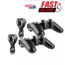 2x Black Wireless Bluetooth Video Game Controller Pad For Sony PS3