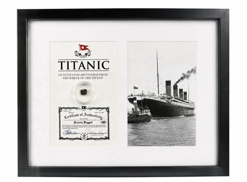 Titanic coal artifact framed - titanic, |