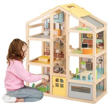 COSTWAY Kids Wooden Dollhouse