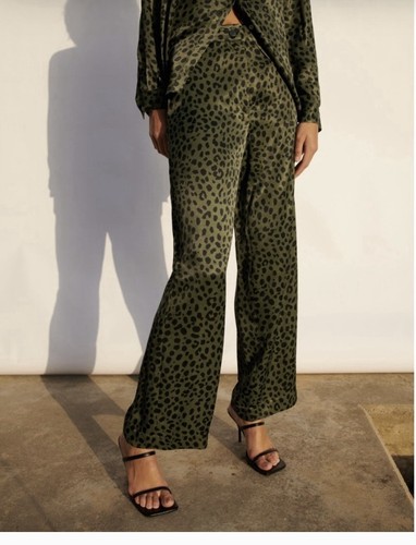 Zara trousers leopard green - trousers,