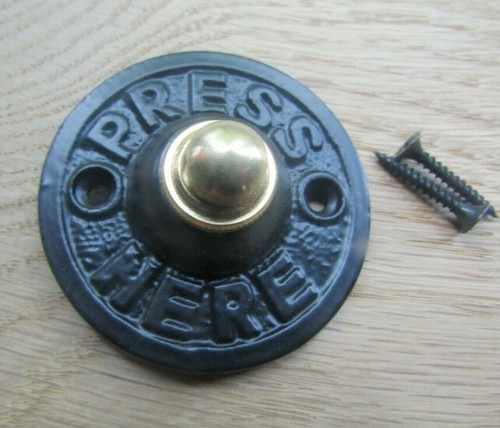 Black press here door - black,