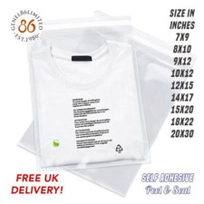 Garment bags clear cello plastic self seal packaging for Clothing T-Shirts etc