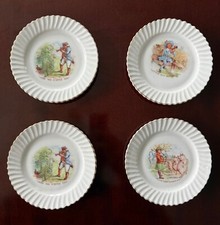 Four Vintage Nursery Rhyme Side Plates