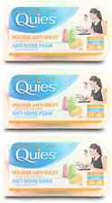 Quies Anti Noise Foam Ear Plugs 3 Pairs | Sleep Aid | Hearing Protection X 3