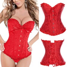 Women's Lace Up Boned Overbust