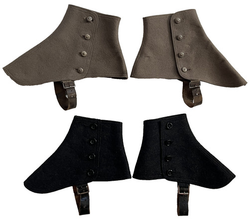 Vintage spats gray tan black - spats, gray/tan