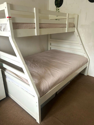 White wooden bunk - wooden,