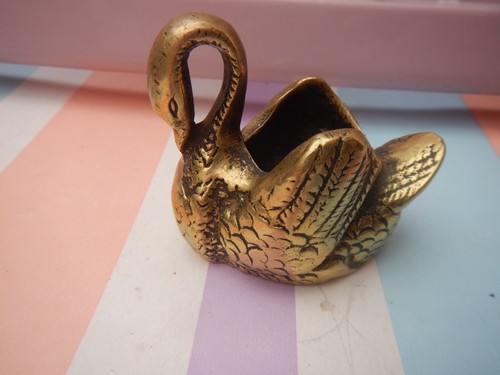 Vintage brass swan - vintage,
