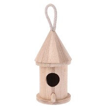 Wooden Bird House for Outside Small Bird Houses with Perch to Paint for Kids