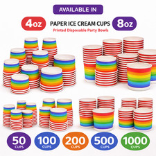 4oz 8oz Printed Ice Cream Cups