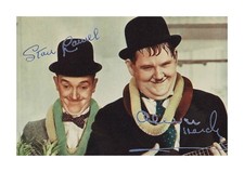 Laurel & Hardy A4 signed rare