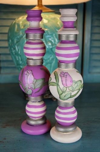 Set vintage hand painted - set/2,