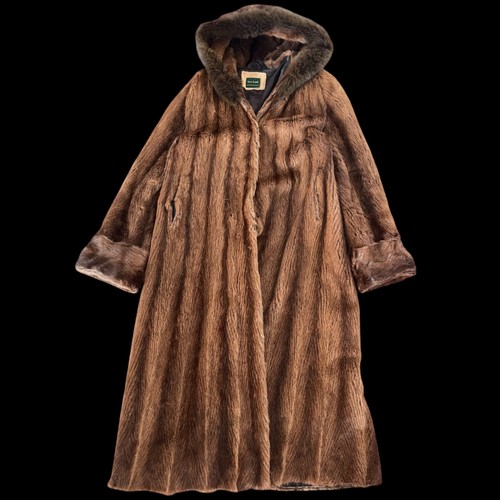 Vintage mink fur coat brown - coat,
