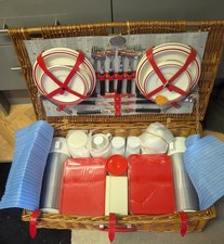 Brixton Vintage Collection Picnic Basket 1986 With Wicker Case Never Used