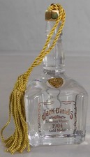 Jack Daniels Ltd 1904 Gold Metal Commemorative Crystal Whiskey Bottle Ornament
