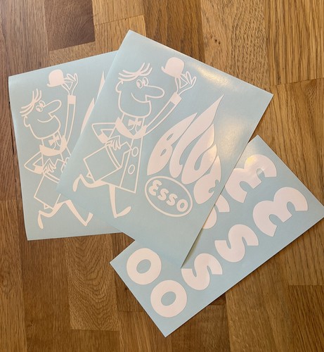 Esso blue man sticker - blue, decal