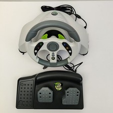 Mad Catz MC2 Racing Steering Wheel &  Pedals - Xbox 360 - Works Perfectly 