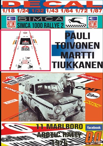 Decal simca 1000 rallye - rallye, 2