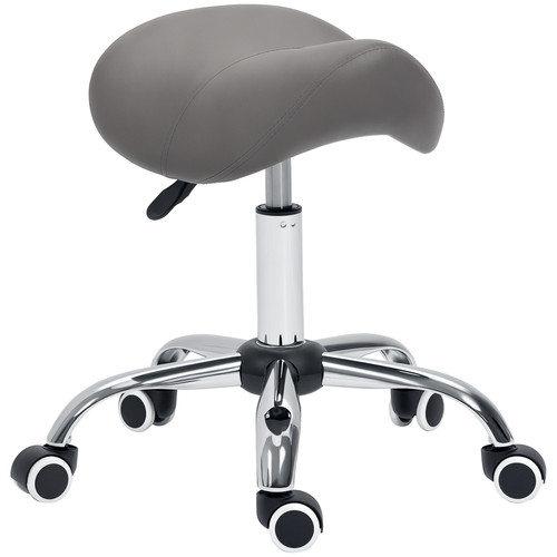 Homcom leather saddle stool - leather,