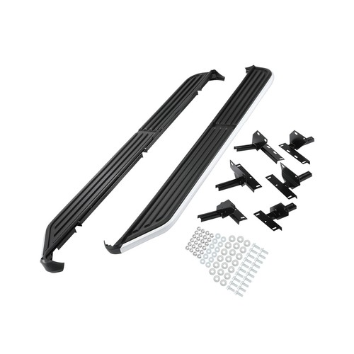 Black silver side steps - black,